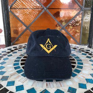 Adjustable Band Free Mason Masonic Hat Navy Blue